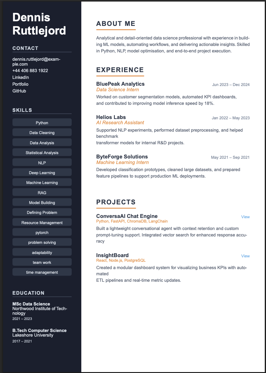 Creative — Design & Marketing resume template